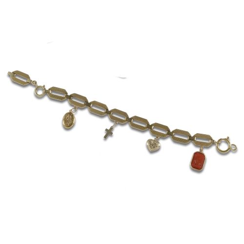 GOLD BRACELET WITH PENDANTS