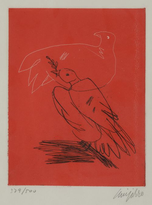 ANTONIO GUIJARRO, "Paloma", Grabado