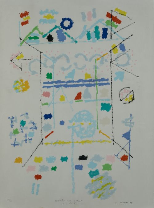 MANUEL HERNÁNDEZ MOMPÓ, "España con Europa", 1985, Litograf