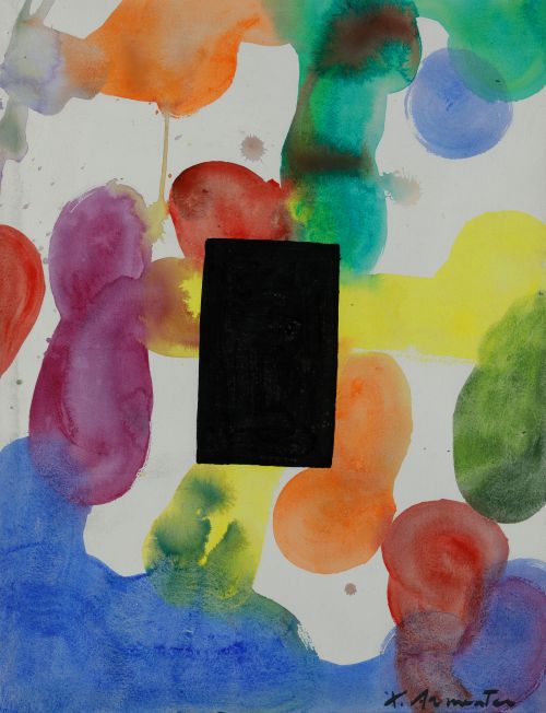 XANO ARMENTER, "Black center 1-New York", 1998, Acuarela y