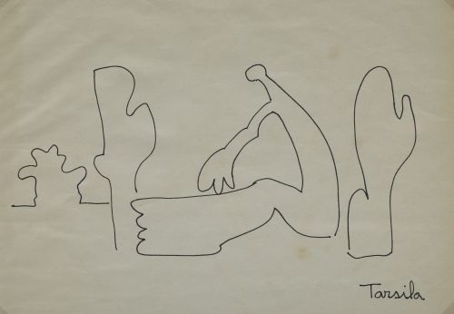 TARSILA DO AMARAL, "Composición", Tinta sobre papel 