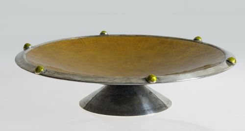 Silver and enamel centerpiece, Spain, 1960s