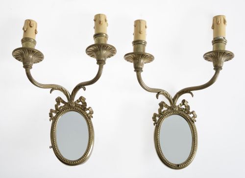 Pair of Louis XVI style wall sconces, 20th century