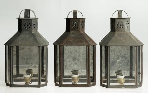 Three wall lanterns, Spain, 20th century