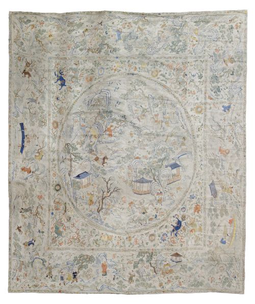 Embroidery with silk and metallic threads, Canton, c. 1900