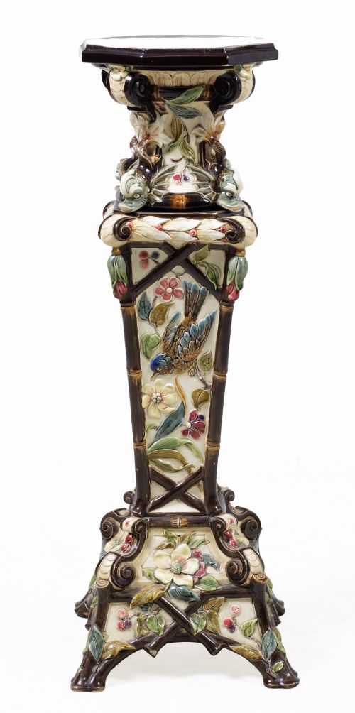 Glazed ceramic pedestal, France, c.1900