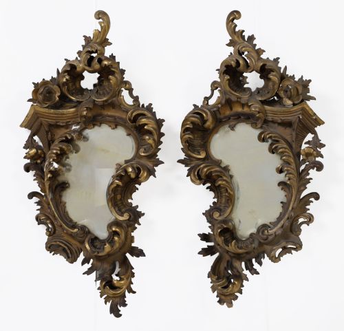 Pair of Rococo-style cornucopias, 20th century