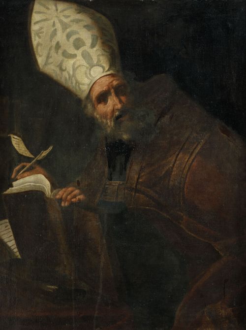 ESCUELA ITALIANA, ITALIAN SCHOOL (17th Century) "Saint Augu