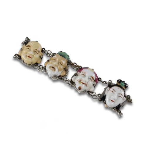 SILVER BRACELET WITH THE GODS OF FORTUNE