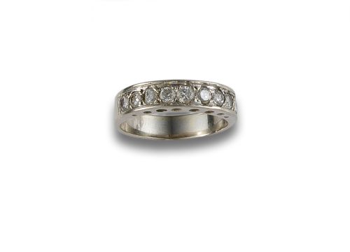 WHITE GOLD AND DIAMONDS HALF-BAND RING
