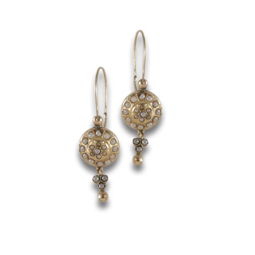 LONG ANTIQUE GOLD EARRINGS