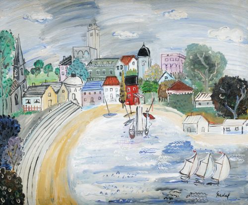 CARLOS NADAL, "Petit port", 1983, Óleo sobre lienzo