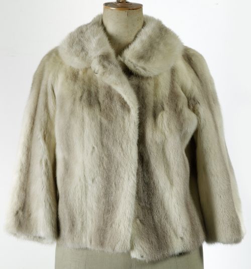 Chaqueta de lomos de vison beige perlado