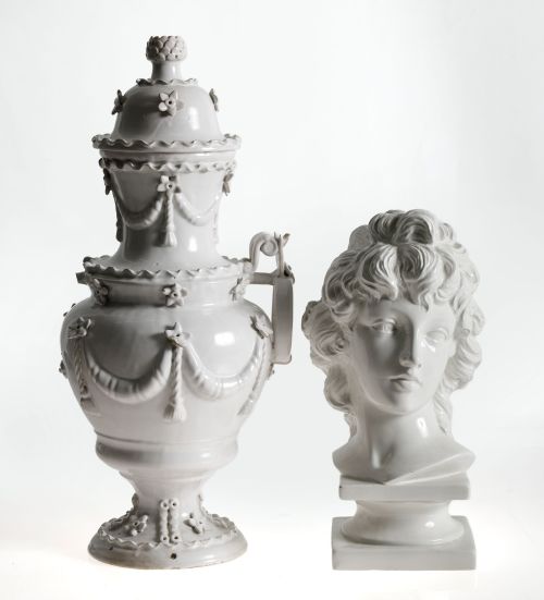 Manises ceramic lamp base glazed in milky white