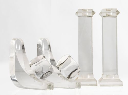 Pair of methacrylate bookends, 20th century