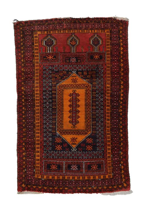 Hand-knotted wool Persian prayer rug, 20th century
