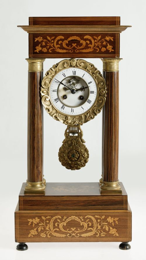Napoleon III style table portico clock, 20th century