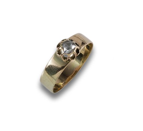 GOLD AND DIAMOND SOLITAIRE RING