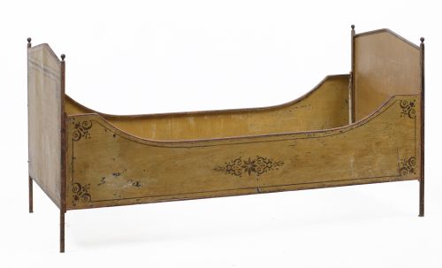 Polychrome iron bed, early 20th century