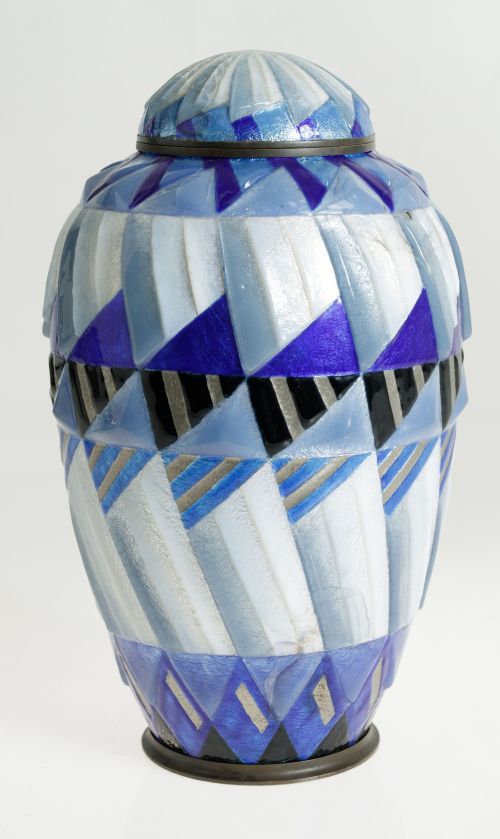 Art Deco enamel vase, Camille Faure (1874-1956), Limoges, 1