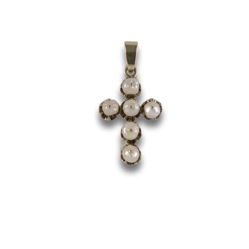 GOLD CROSS AND FRESHWATER PEARLS