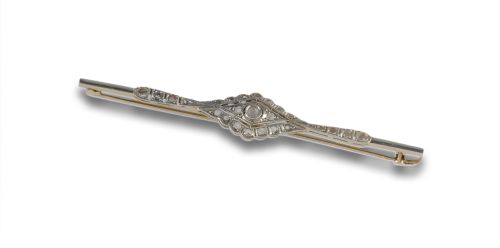 GOLD PIN, PLATINUM ACCENTS AND IMITATION STONES