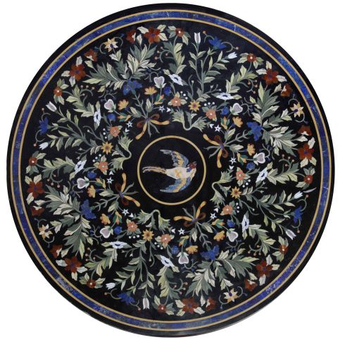 Tapa de mesa de piedras duras circular siguiendo modelos de