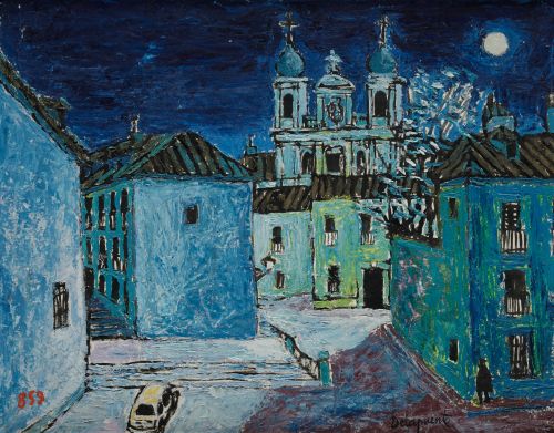 FERNANDO DELAPUENTE, "Nocturno"., 1971, Óleo sobre tablex