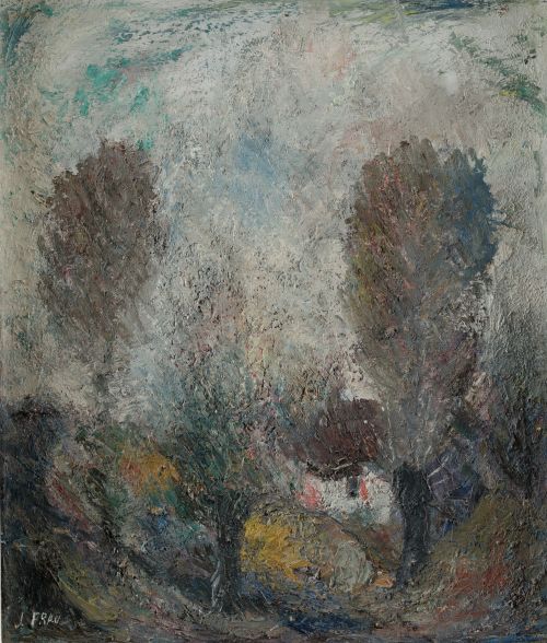 JOSE FRAU, "Paisaje" , Óleo sobre tabla