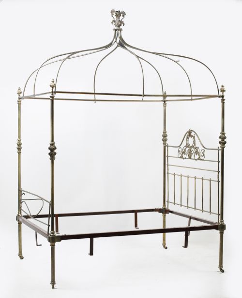 Napoleon III gilded metal bed, 19th century