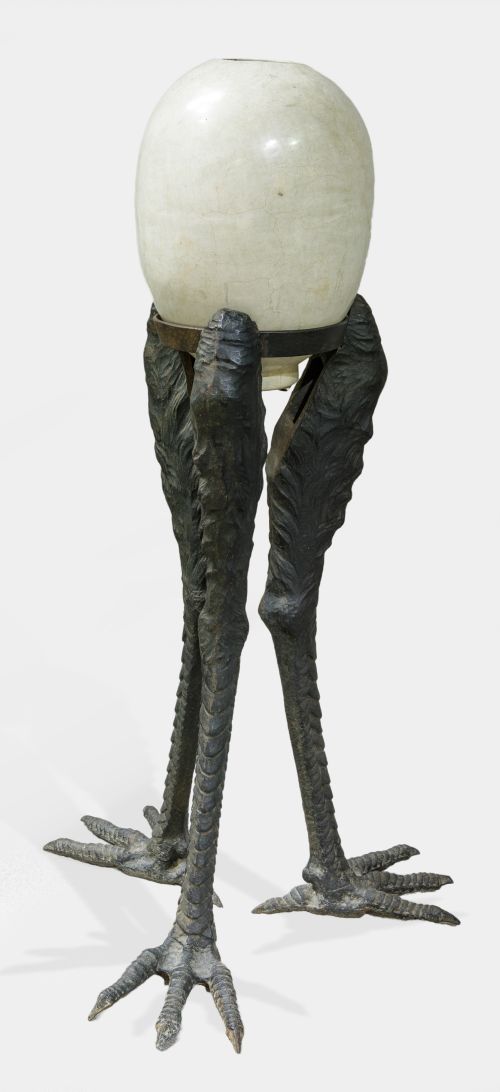 Ovoid vase on a base in the shape of ostrich legs, 1970s