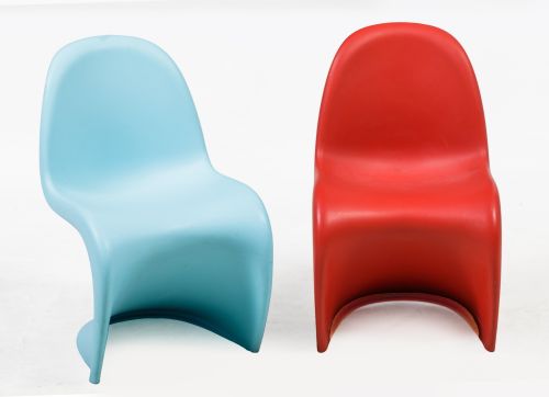 Two Panton children's chairs, designed by Verner Panton and