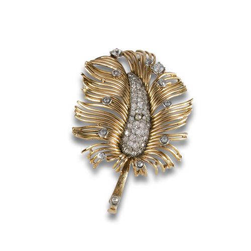 GOLD LEAF AND DIAMOND PIN
