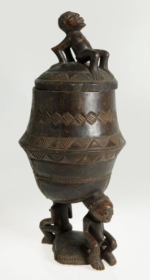 Mboko or urn with lid for rituals, Hemba or Luba culture, D