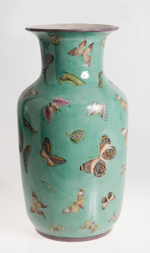 Glazed earthenware vase, 20th century