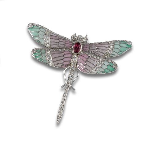 ART NOUVEAU STYLE DRAGONFLY BROOCH