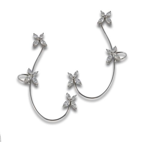 GOLD AND DIAMOND CLIMBING EARRINGS