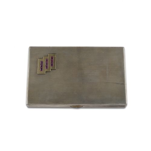 BEAUTY CASE CON MARCAS FRANCESAS DE PLATA Y ORO CON RUBIES