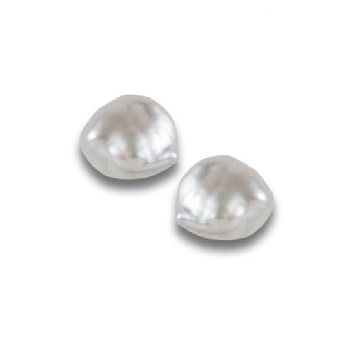 PAIR OF GOLD EARRINGS WITH BAROQUE PEARL