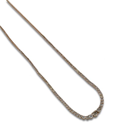 COLLAR RIVIERE DE ORO Y DIAMANTES