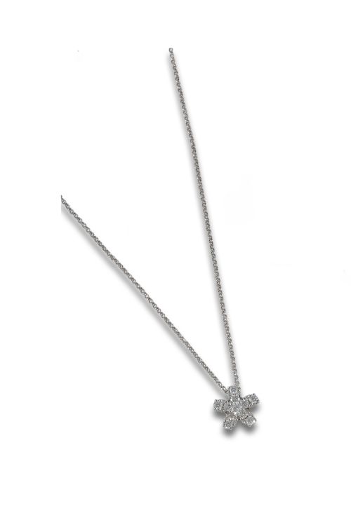 COLGANTE FLOR DE ORO CON BRILLANTES 