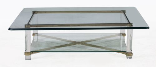 Coffee table made of methacrylate and glass, 1980s