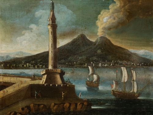 ITALIAN SCHOOL (18th Century) "View of an eruption of Vesuv