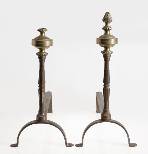 Pair of fireplace andirons, Spain, mid-20th century