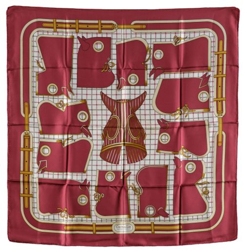 Hermès double-sided twill scarf, 100% silk, hand-stitched h