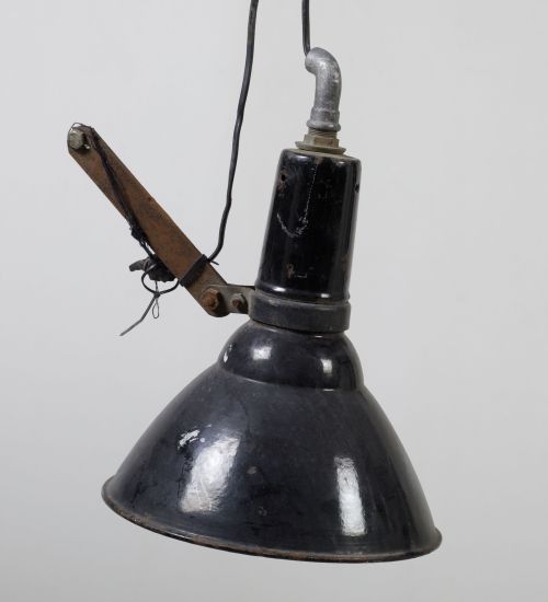 Black lacquered metal ceiling spotlight, 20th century