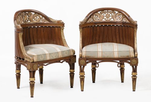 Pareja de sillas fernandinas, posiblemente Talleres Reales,