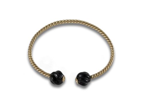 BRAZALETE DE ORO CON ONIX GALLONADO