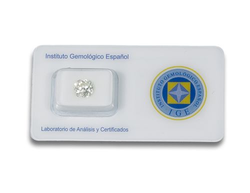 DIAMANTE TALLA COJÍN ANTIGUA CERTIFICADO