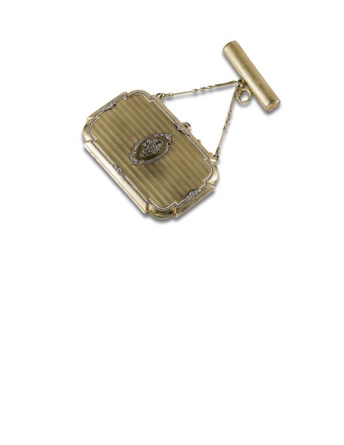 MINAUDIERE DE ORO DE 14K CON MARCA CZECHOSLOVAKA DEL PRIMER